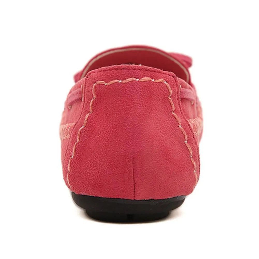 Womens Flats Casual Bowtie Loafers Sweet Candy Colors Flats Solid Shoes