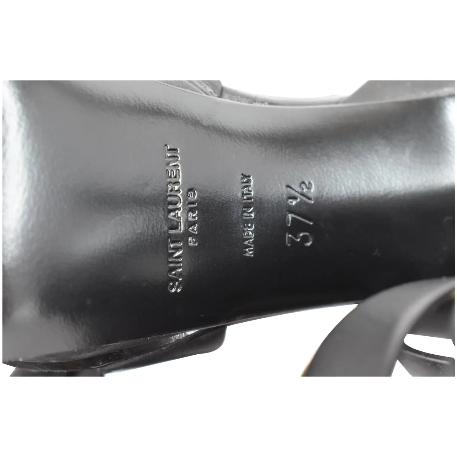 YVES SAINT LAURENT Tribute Leather Sandal Shoes Black US 7.5
